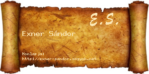 Exner Sándor névjegykártya