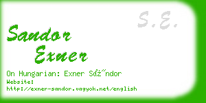 sandor exner business card